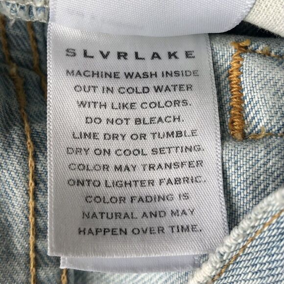 SLVRLAKE Jeans 30 Light Blue Wash Indiana Rigid High Rise Super Flare - Picture 15 of 16